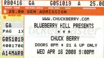 chuck berry ticket stup