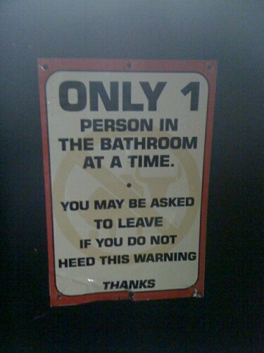 Sign in Men's Restroom